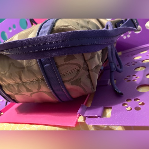Coach Poppy Tan and Purple Shoulder Bag - Picture 16 of 16